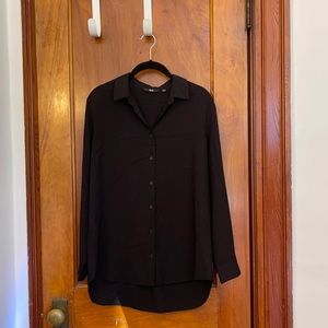 Uniqlo Black Button Down long sleeved top